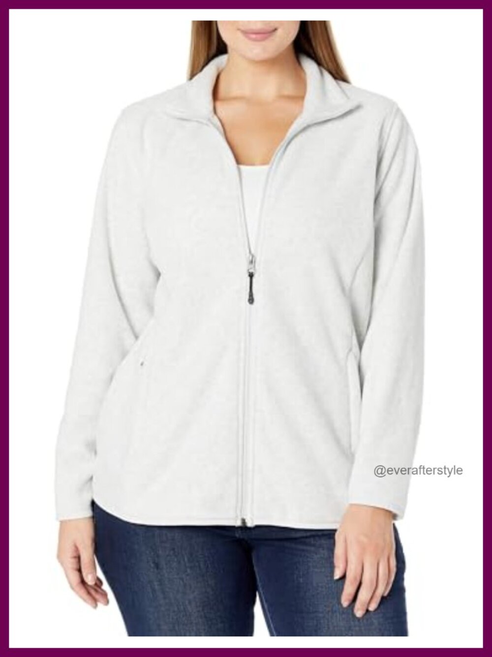 Classic Fit Full Zip Polar Soft Fleece Jacket with Pockets